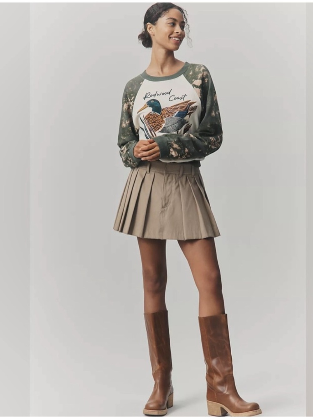 Anthropologie The Niki Bubble Sweatshirt by Pilcro Redwood Coast California Duck - Picture 3 of 7
